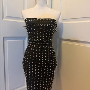 by the way. Strapless Black Studded Bodycon Dress